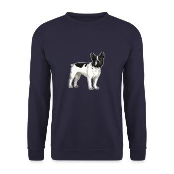French Bulldog T-shirt. - Unisex Sweatshirt - navy - Front - Alina (178cm) & Michal (187cm)