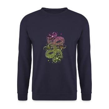 23F 0261 bk - Unisex Sweatshirt - navy - Front - Alina (178cm) & Michal (187cm)