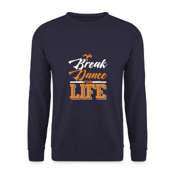 Breakdancing for life - Unisex Sweatshirt - navy - Front - Alina (178cm) & Michal (187cm)