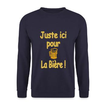 Juste ici pour la bière ! - Sweat-shirt Unisexe - marine - Devant - Alina (178cm) & Michal (187cm)