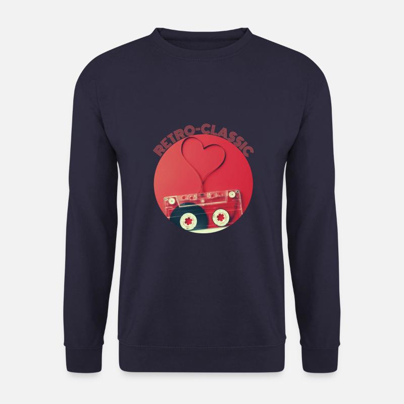 RETRO- CLASSIC DESIGN, Kasette und Herz - Unisex Pullover - Navy