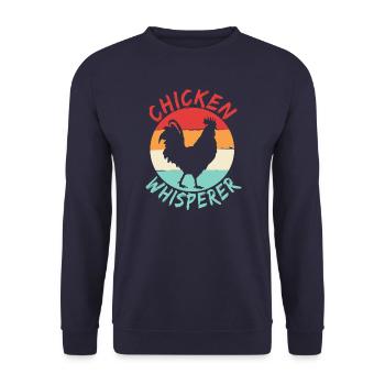 Hühnerflüsterer Chicken Whisperer - Unisex Sweatshirt - navy - Front - Alina (178cm) & Michal (187cm)