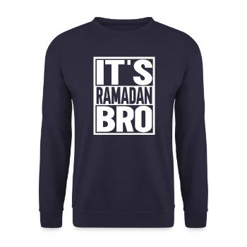 It's Ramadan, Bro - Unisex Sweatshirt - navy - Front - Alina (178cm) & Michal (187cm)