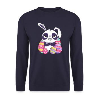 Easter Panda - Unisex Sweatshirt - navy - Front - Alina (178cm) & Michal (187cm)