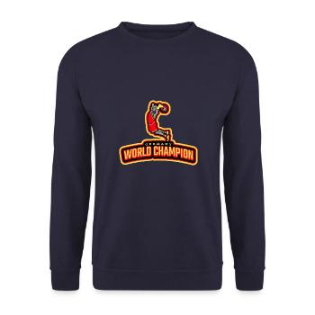 Basketball Tshirt World Champion Gift 2023 Dunk - Unisex Sweatshirt - navy - Front - Alina (178cm) & Michal (187cm)