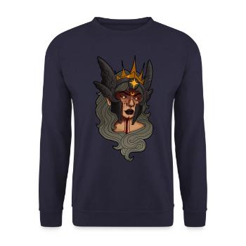 Fantasy Design Schildmaid Viking Vikings - Unisex Sweatshirt - navy - Front - Alina (178cm) & Michal (187cm)