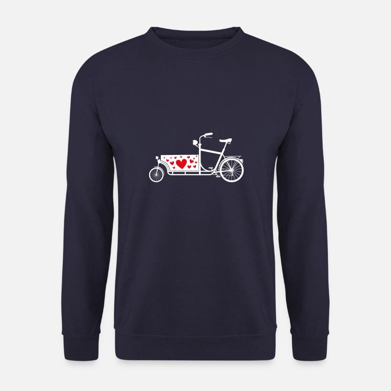 Lastenfahrrad, Herzen, Valentinstag - Unisex Pullover - Navy