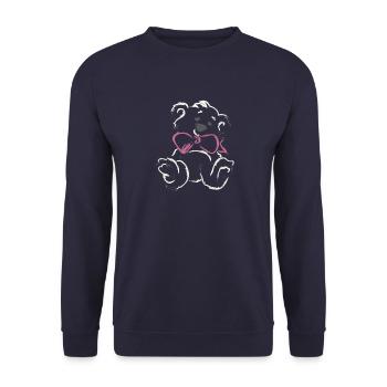 Ours en peluche fille avec arc - Sweat-shirt Unisexe - marine - Devant - Alina (178cm) & Michal (187cm)