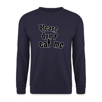 Please don t eat me - Unisex Pullover - Navy - Vorne - Alina (178cm) & Michal (187cm)