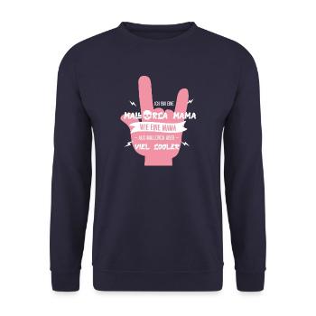Mallorca Mama - deutsch - - Unisex Pullover - Navy - Vorne - Alina (178cm) & Michal (187cm)
