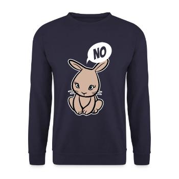 No, I don't have to! - Rabbit - Saying - Unisex Sweatshirt - navy - Front - Alina (178cm) & Michal (187cm)