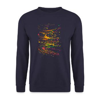 STELLA by Steffi Farbspritzer - Unisex Pullover - Navy - Vorne - Alina (178cm) & Michal (187cm)
