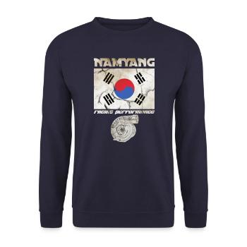 Namyang Turbo dirty - Unisex Pullover - Navy - Vorne - Alina (178cm) & Michal (187cm)