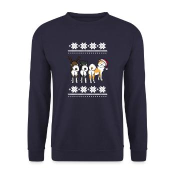 CHRISTMAS AKITA🎅🏼🎄 - Unisex Sweatshirt - navy - Front - Alina (178cm) & Michal (187cm)