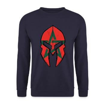 Drapeau marocain en casque de guerrier spartiate - Sweat-shirt Unisexe - marine - Devant - Alina (178cm) & Michal (187cm)