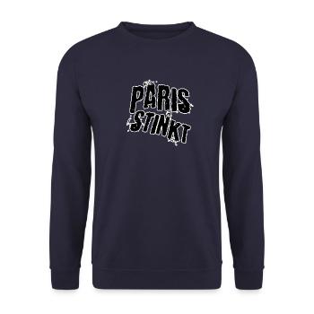 Paris stinkt - Unisex Pullover - Navy - Vorne - Alina (178cm) & Michal (187cm)