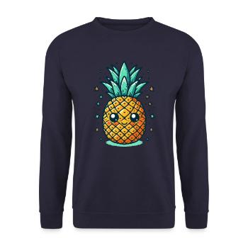 COCKTAIL DE FRUITS TROPICAUX À L’ANANAS PINA COLADA - Sweat-shirt Unisexe - marine - Devant - Alina (178cm) & Michal (187cm)