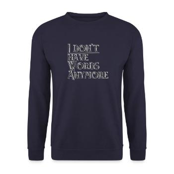 Je n’ai pas de mots - Sweat-shirt Unisexe - marine - Devant - Alina (178cm) & Michal (187cm)