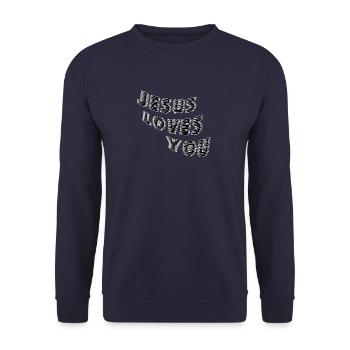 Jesus loves you - Unisex Sweatshirt - navy - Front - Alina (178cm) & Michal (187cm)