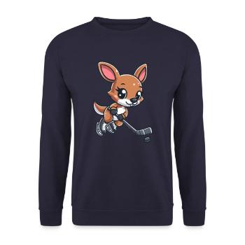 Kangourou et souris Hockey sur glace - Équipe insolite sur - Sweat-shirt Unisexe - marine - Devant - Alina (178cm) & Michal (187cm)