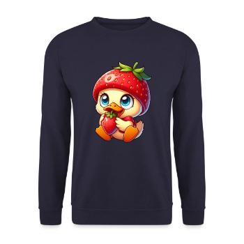 Canard sucré à la fraise Fruité Fruits fantaisistes - Sweat-shirt Unisexe - marine - Devant - Alina (178cm) & Michal (187cm)