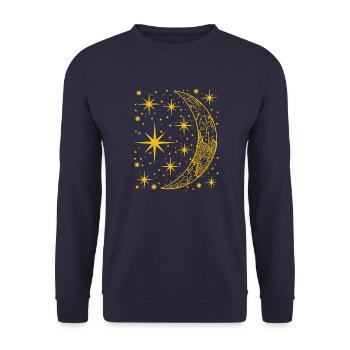 Halbmond. Nachnacht - Unisex Pullover - Navy - Vorne - Alina (178cm) & Michal (187cm)