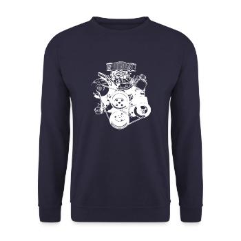 V8 gros bloc moteur - Sweat-shirt Unisexe - marine - Devant - Alina (178cm) & Michal (187cm)