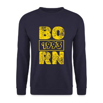 Born 1993 - Unisex Sweatshirt - navy - Front - Alina (178cm) & Michal (187cm)