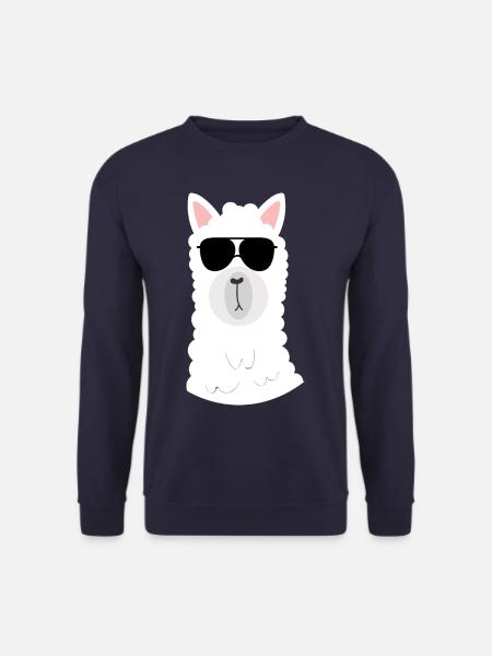 cooles Lama mit Sonnenbrille - Llama - Unisex Pullover - Navy