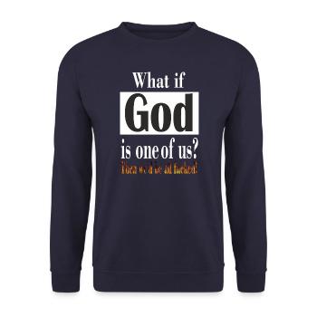 SI DIEU EST L’UN DE NOUS - cadre et flamme - Sweat-shirt Unisexe - marine - Devant - Alina (178cm) & Michal (187cm)