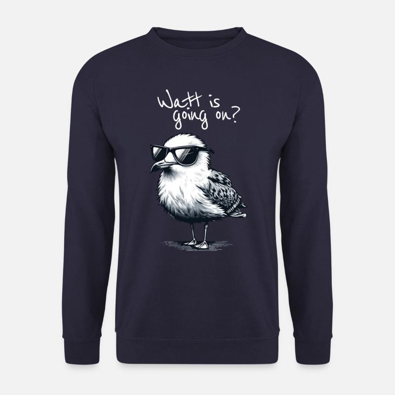 Watt is going on Coole Möwe Nordsee Spruch - Unisex Pullover - Navy