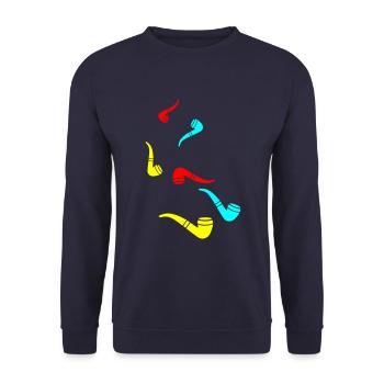 Pfeife rauchen - Unisex Pullover - Navy - Vorne - Alina (178cm) & Michal (187cm)