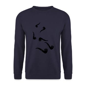 Smoking a pipe - Unisex Sweatshirt - navy - Front - Alina (178cm) & Michal (187cm)