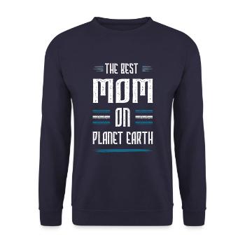 Beste Mom Mama Zitat Mutter - Unisex Pullover - Navy - Vorne - Alina (178cm) & Michal (187cm)