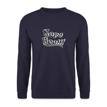 Nope boo - Unisex Pullover - Navy - Vorne - Alina (178cm) & Michal (187cm)