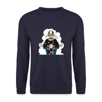 guzzi - Unisex Sweatshirt - navy - Front - Alina (178cm) & Michal (187cm)