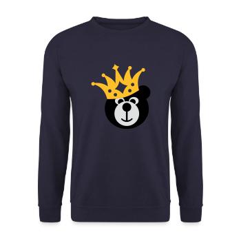 BEAR with KRONE - Unisex Sweatshirt - navy - Front - Alina (178cm) & Michal (187cm)