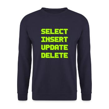 SQL pixelart - Unisex Pullover - Navy - Vorne - Alina (178cm) & Michal (187cm)