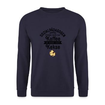 Sozialpädagogen Trinken Nicht Nur Kaffee... - Unisex Pullover - Navy - Vorne - Alina (178cm) & Michal (187cm)
