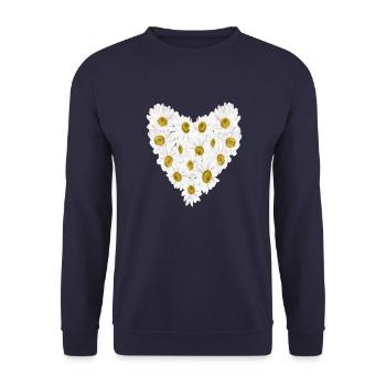 Daisies in the heart - Unisex Sweatshirt - navy - Front - Alina (178cm) & Michal (187cm)