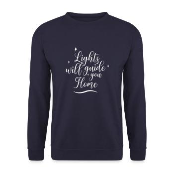 lights will guide you home - Unisex Sweatshirt - navy - Front - Alina (178cm) & Michal (187cm)