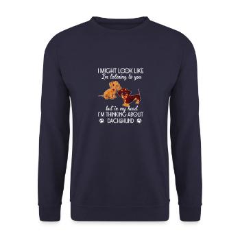 Dachshund Look Like - Unisex Sweatshirt - navy - Front - Alina (178cm) & Michal (187cm)