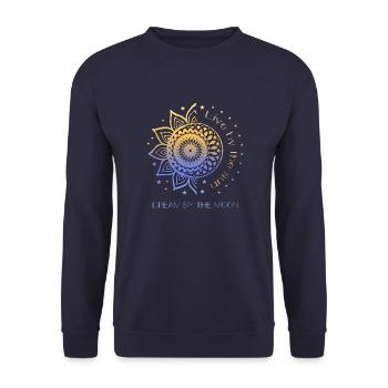 Live By The Sun Dream By The Moon Sonne Mond Boho - Unisex Sweatshirt - navy - Front - Alina (178cm) & Michal (187cm)