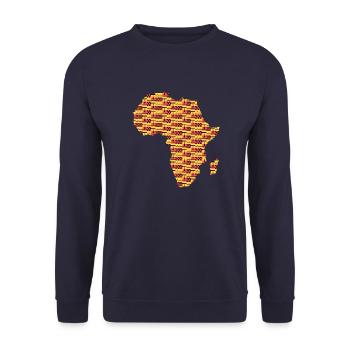 Africa Continent Kente Pattern - Unisex Sweatshirt - navy - Front - Alina (178cm) & Michal (187cm)