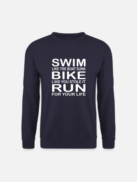 Triathlon Swim Bike Run - Unisex Pullover - Navy