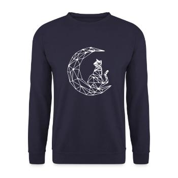 Cat Katze - Unisex Sweatshirt - navy - Front - Alina (178cm) & Michal (187cm)