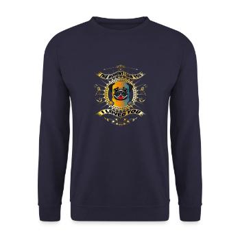 Mops. The moment I saw you I loved you. - Unisex Pullover - Navy - Vorne - Alina (178cm) & Michal (187cm)