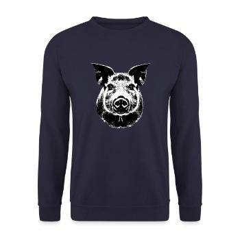 pig sweet pigs pigs animal animals 13 - Unisex Sweatshirt - navy - Front - Alina (178cm) & Michal (187cm)