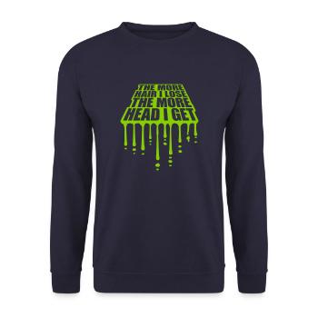 I get more head - Unisex Sweatshirt - navy - Front - Alina (178cm) & Michal (187cm)