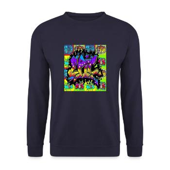 graffiti,rap,spray,skate,street,pop,art,nyc,usa, - Unisex Sweatshirt - navy - Front - Alina (178cm) & Michal (187cm)
